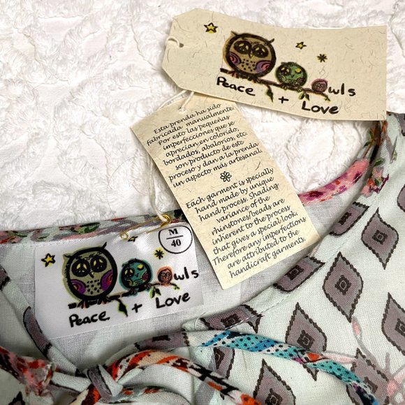 Bohemian short printed dress from Peace & Love by Calao NWT  - size medium - Picture 11 of 12